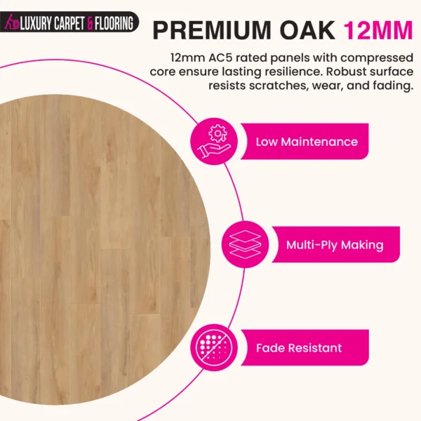 Premium Oak 12mm AC5 Laminate Flooring – Robusto Collection - Image 3