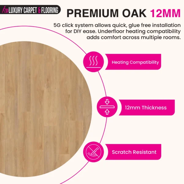 Premium Oak 12mm AC5 Laminate Flooring – Robusto Collection - Image 4