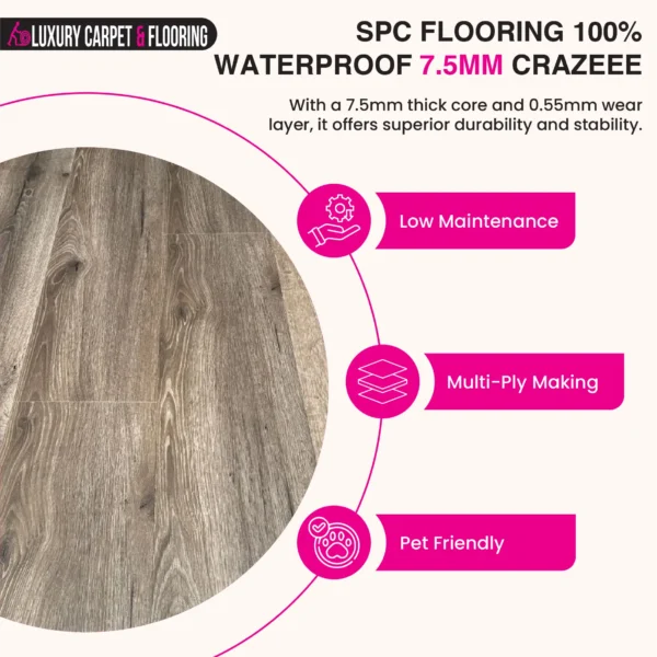SPC Flooring 7.5mm Waterproof with Unilin Click System - Image 13