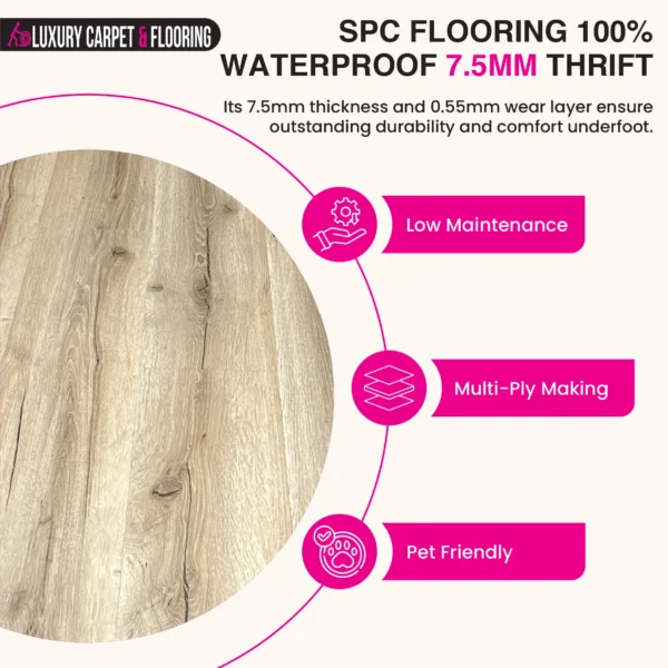 SPC Flooring 7.5mm Waterproof with Unilin Click System - Image 23