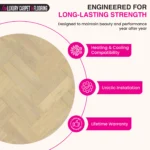 White Creamy Oak Extra Matt – Herringbone Engineered Wood Flooring - Image 3