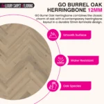 GO Burrel Oak Herringbone Laminate Flooring – 12mm | Lignum Fusion - Image 3