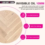Invisible Oil Oak Herringbone – 10mm Engineered Wood Flooring - Image 2