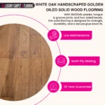 White Oak Handscraped Golden Oiled – Plank Solid Wood Flooring - Image 2