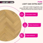 Pure Light Oak Extra Matt – Herringbone Engineered Wood Flooring - Image 2