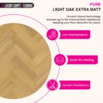 Pure Light Oak Extra Matt – Herringbone Engineered Wood Flooring - Image 3