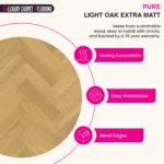 Pure Light Oak Extra Matt – Herringbone Engineered Wood Flooring - Image 4