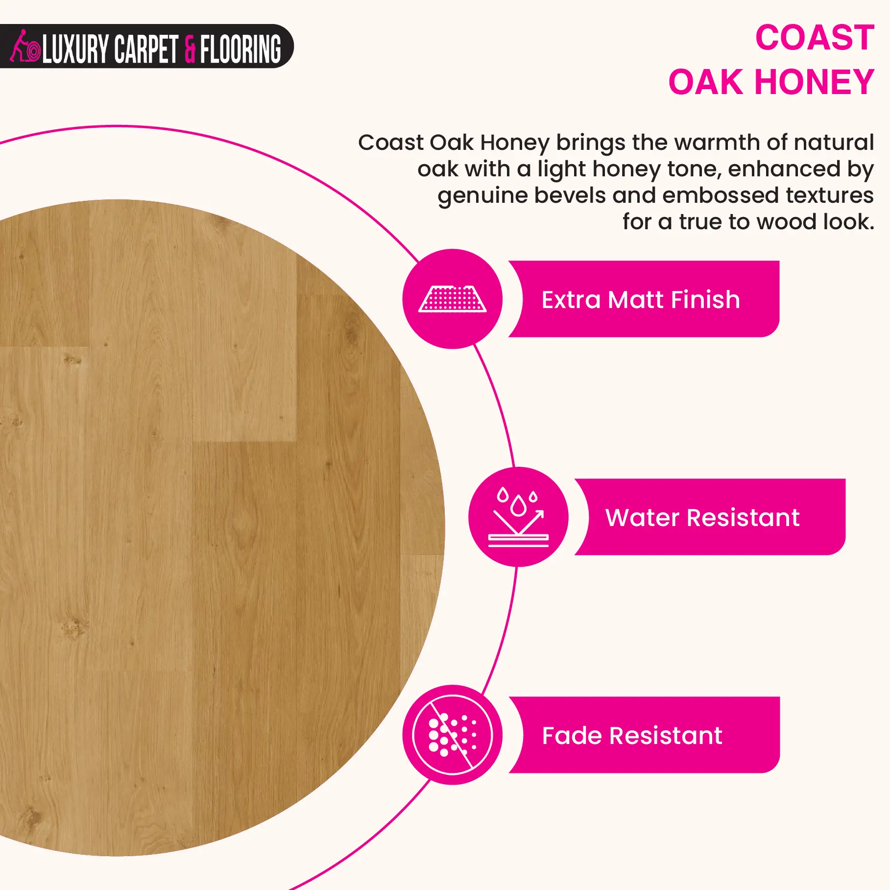 a1 Coast Oak Honey – Plank Vinyl Flooring - Image 1