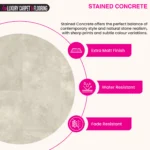 Light Grey Stained Concrete – Waterproof Tile Effect LVT Flooring