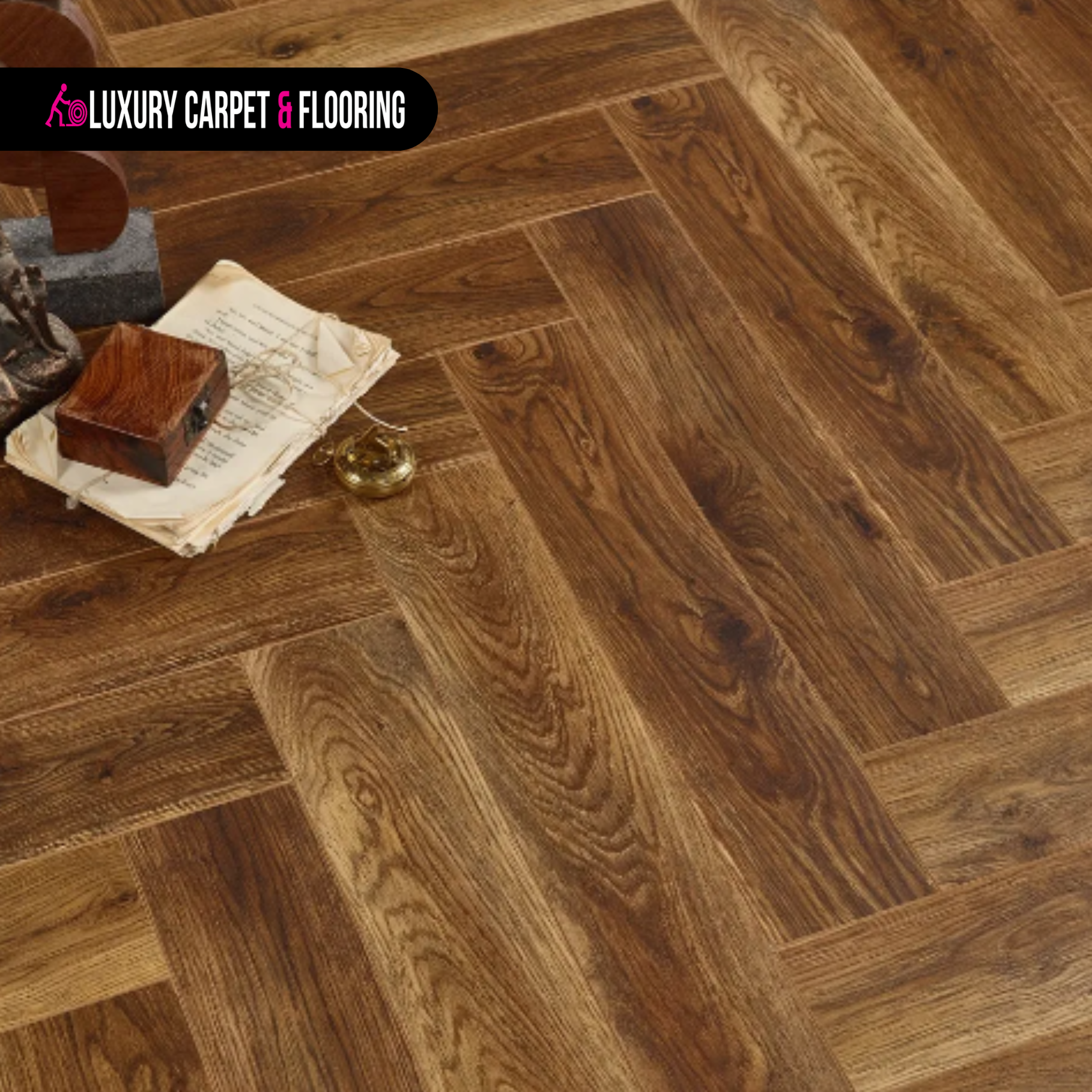 Bergen Herringbone Laminate Bergen Herringbone – Natural Wood Inspired Finish Laminate Flooring - Image 1