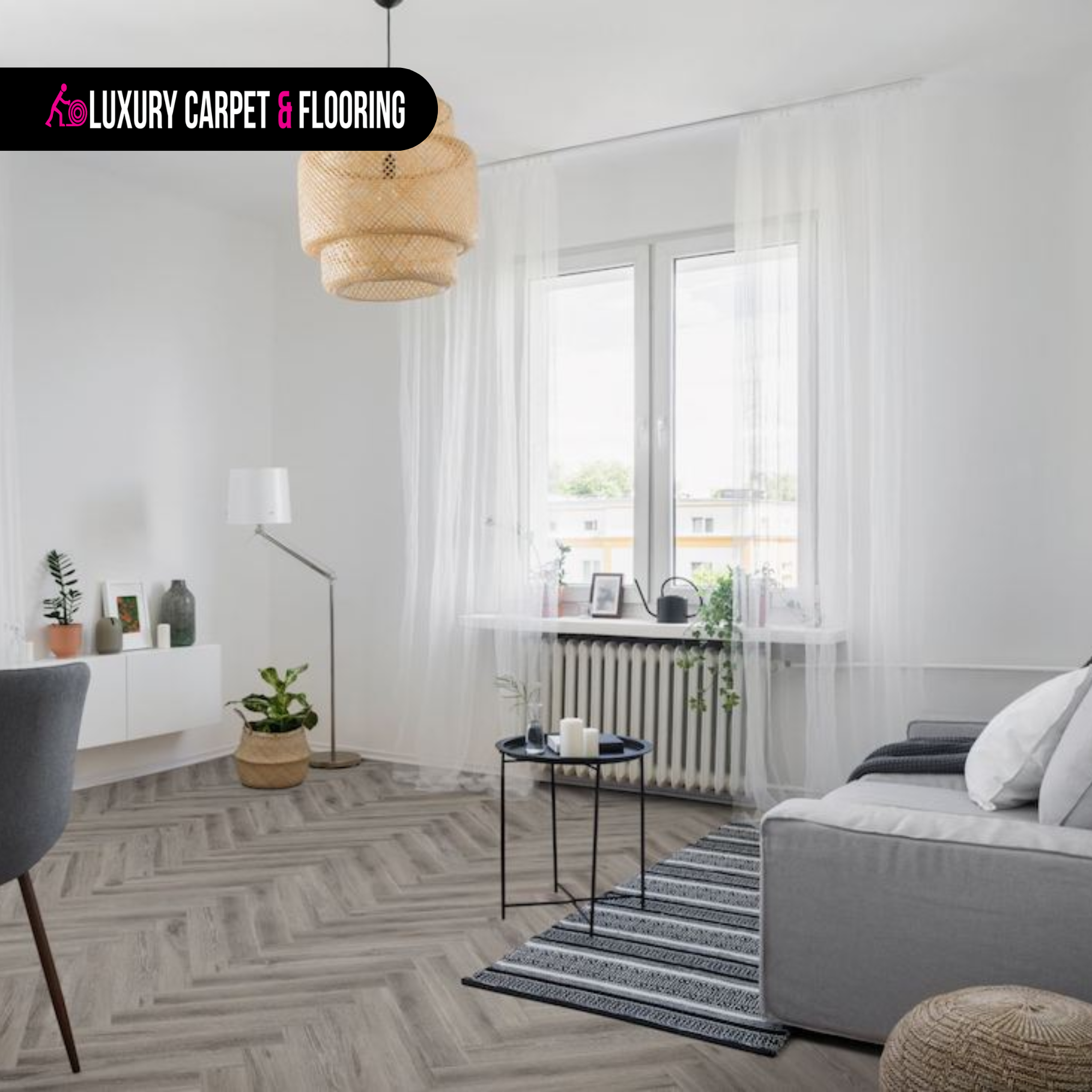 Lignum Core Rustic Grey Oak Herringbone Lignum Core Rustic Grey Oak – Textured Finish Herringbone SPC Flooring - Image 1