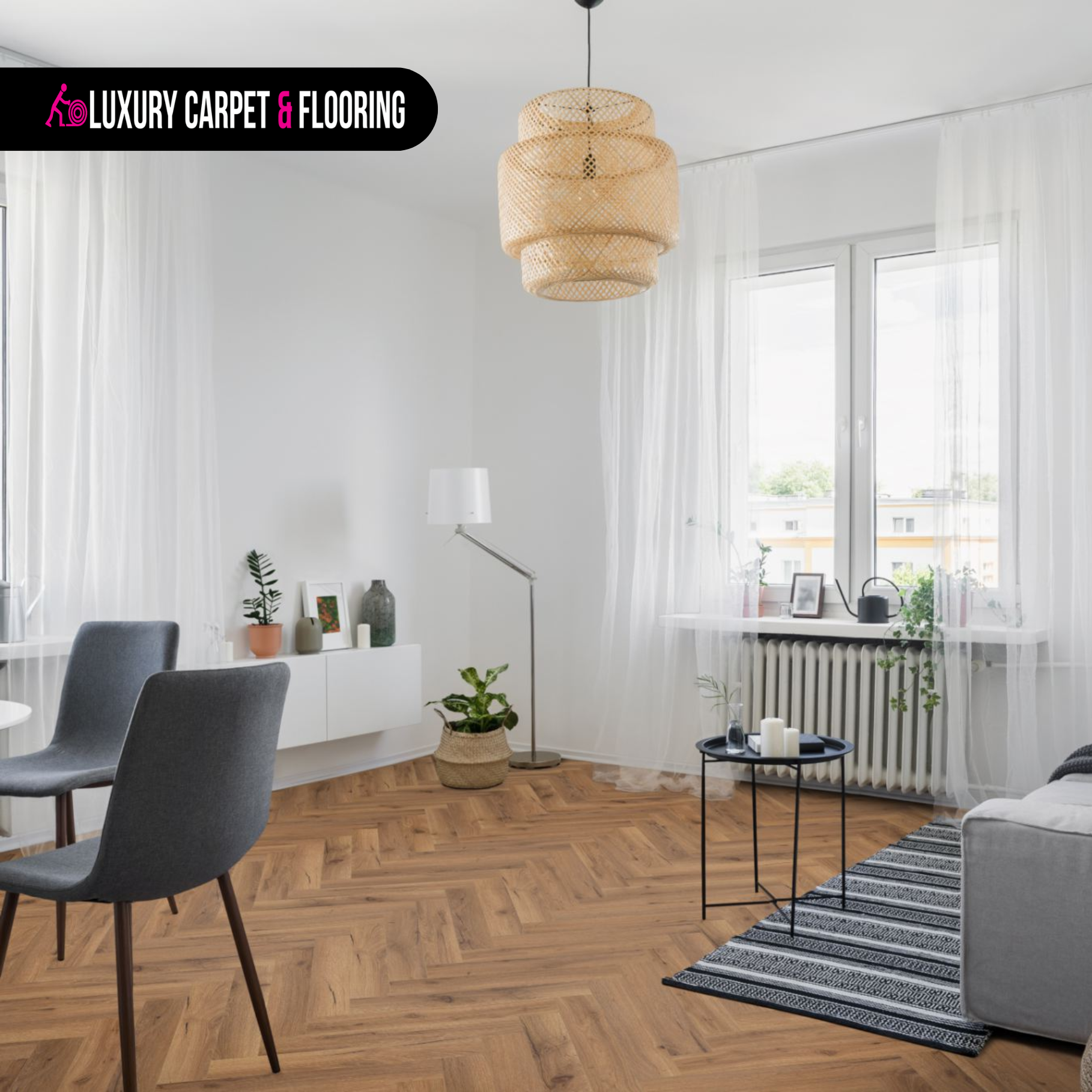 Lignum Fusion Premium Robust Fumed Oak Herringbone Lignum Fusion Premium Robust Fumed Oak – Dark Finish Herringbone Laminate Flooring - Image 1