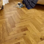 MAYFAIR - 90 LIGHT GOLDEN BRUSHED & LACQUERED Herringbone Flooring